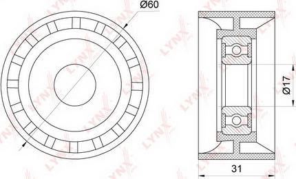 LYNXauto PB-7130 - Ролик, поликлиновый ремень autospares.lv