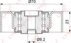 LYNXauto PB-7129 - Ролик, поликлиновый ремень autospares.lv