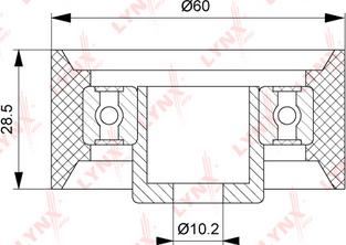 LYNXauto PB-7257 - Ролик, поликлиновый ремень autospares.lv