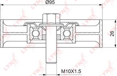 LYNXauto PB-7217 - Ролик, поликлиновый ремень autospares.lv