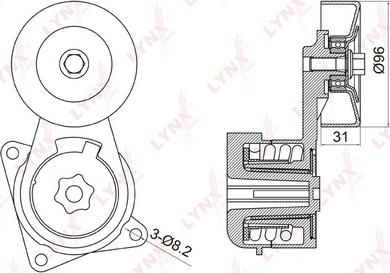 LYNXauto PT-3046 - Натяжитель, поликлиновый ремень autospares.lv