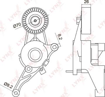 LYNXauto PT-3041 - Натяжитель, поликлиновый ремень autospares.lv