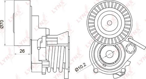 LYNXauto PT-3006 - Натяжитель, поликлиновый ремень autospares.lv