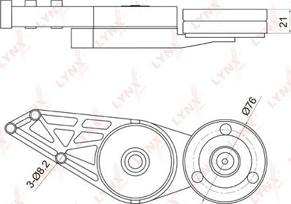 LYNXauto PT-3002 - Натяжитель, поликлиновый ремень autospares.lv