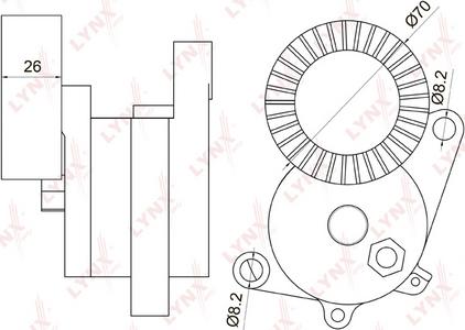 LYNXauto PT-3007 - Натяжитель, поликлиновый ремень autospares.lv