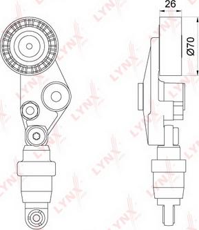 LYNXauto PT-3199 - Натяжитель, поликлиновый ремень autospares.lv