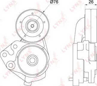 LYNXauto PT-3236 - Натяжитель, поликлиновый ремень autospares.lv