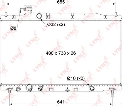 LYNXauto RB-1045 - Радиатор, охлаждение двигателя autospares.lv