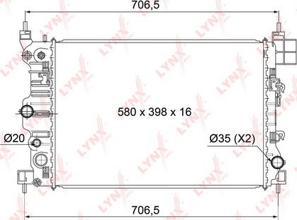 LYNXauto RB-1009 - Радиатор, охлаждение двигателя autospares.lv