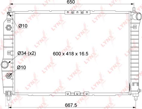 LYNXauto RB-1006 - Радиатор, охлаждение двигателя autospares.lv