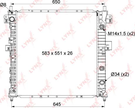 LYNXauto RB-1007 - Радиатор, охлаждение двигателя autospares.lv