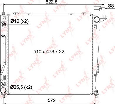 LYNXauto RB-1086 - Радиатор, охлаждение двигателя autospares.lv