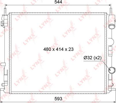 LYNXauto RM-1026 - Радиатор, охлаждение двигателя autospares.lv