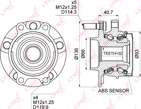 LYNXauto WH-1473 - Подшипник ступицы колеса, комплект autospares.lv