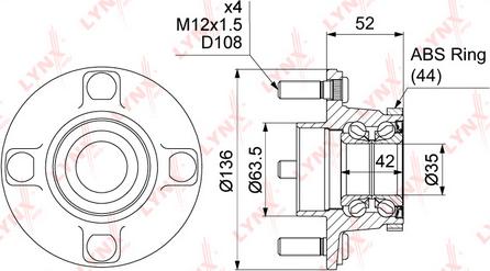 LYNXauto WH-1065 - Подшипник ступицы колеса, комплект autospares.lv