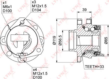 LYNXauto WH-1146 - Подшипник ступицы колеса, комплект autospares.lv