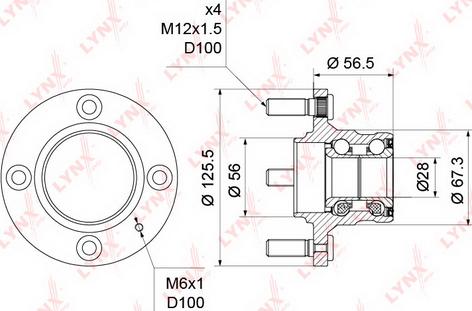 LYNXauto WH-1223 - Подшипник ступицы колеса, комплект autospares.lv