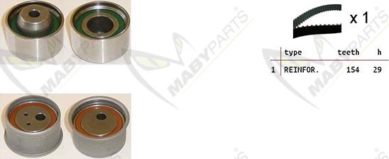 Mabyparts OBK010499 - Комплект зубчатого ремня ГРМ autospares.lv