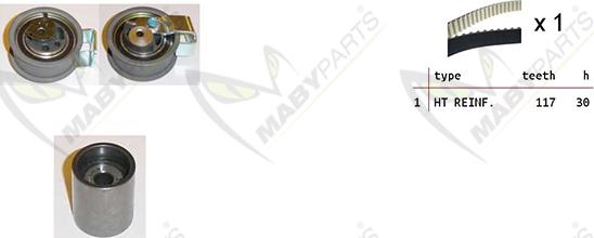 Mabyparts OBK010442 - Комплект зубчатого ремня ГРМ autospares.lv