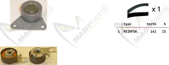 Mabyparts OBK010447 - Комплект зубчатого ремня ГРМ autospares.lv