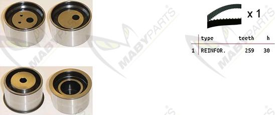 Mabyparts OBK010459 - Комплект зубчатого ремня ГРМ autospares.lv