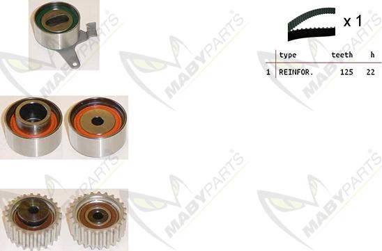 Mabyparts OBK010456 - Комплект зубчатого ремня ГРМ autospares.lv