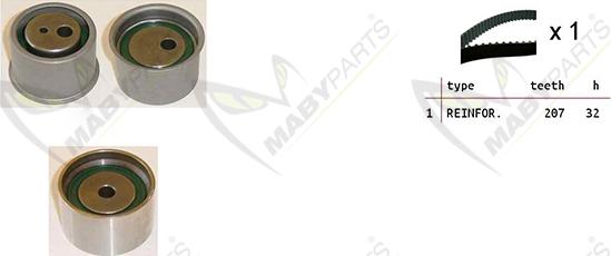 Mabyparts OBK010460 - Комплект зубчатого ремня ГРМ autospares.lv