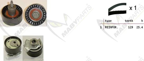Mabyparts OBK010468 - Комплект зубчатого ремня ГРМ autospares.lv