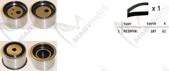 Mabyparts OBK010463 - Комплект зубчатого ремня ГРМ autospares.lv