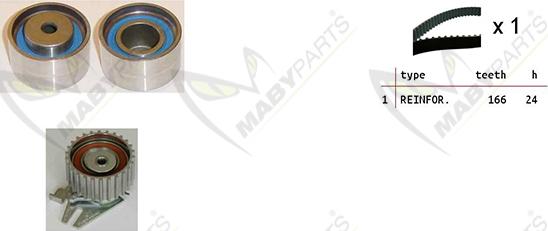 Mabyparts OBK010419 - Комплект зубчатого ремня ГРМ autospares.lv