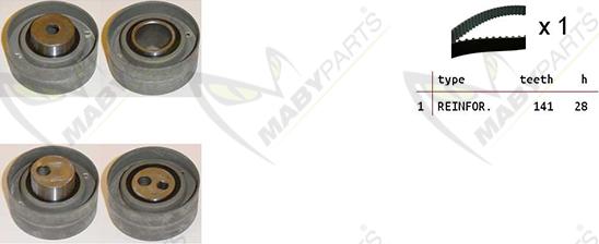 Mabyparts OBK010414 - Комплект зубчатого ремня ГРМ autospares.lv