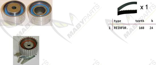 Mabyparts OBK010418 - Комплект зубчатого ремня ГРМ autospares.lv