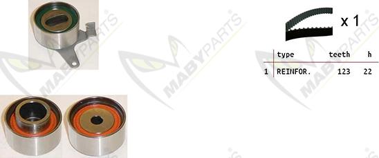 Mabyparts OBK010488 - Комплект зубчатого ремня ГРМ autospares.lv