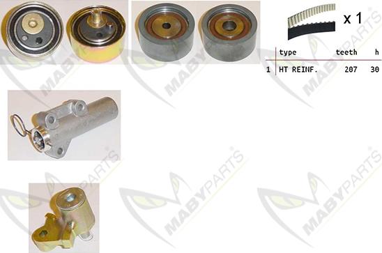 Mabyparts OBK010435 - Комплект зубчатого ремня ГРМ autospares.lv