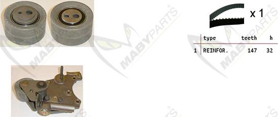 Mabyparts OBK010430 - Комплект зубчатого ремня ГРМ autospares.lv