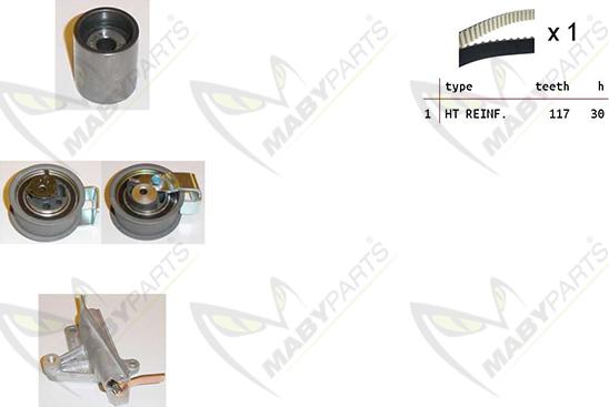 Mabyparts OBK010429 - Комплект зубчатого ремня ГРМ autospares.lv