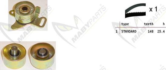 Mabyparts OBK010424 - Комплект зубчатого ремня ГРМ autospares.lv