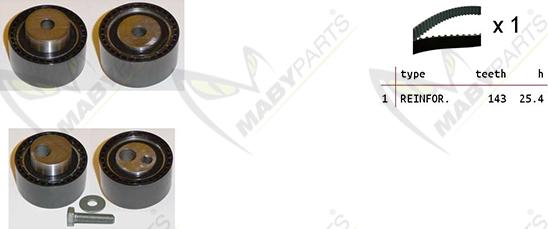 Mabyparts OBK010421 - Комплект зубчатого ремня ГРМ autospares.lv