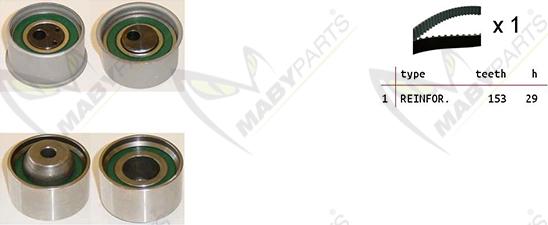 Mabyparts OBK010509 - Комплект зубчатого ремня ГРМ autospares.lv