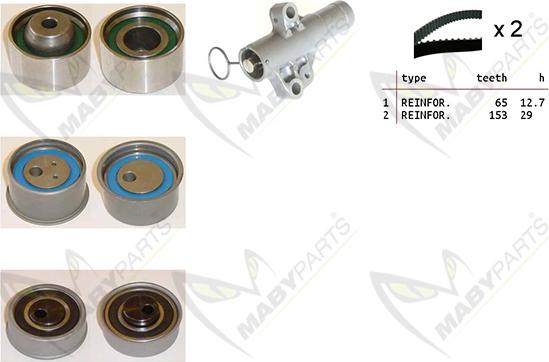 Mabyparts OBK010519 - Комплект зубчатого ремня ГРМ autospares.lv