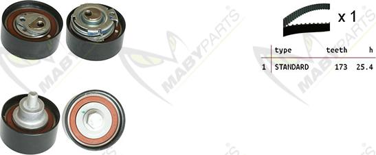 Mabyparts OBK010527 - Комплект зубчатого ремня ГРМ autospares.lv