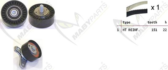 Mabyparts OBK010099 - Комплект зубчатого ремня ГРМ autospares.lv