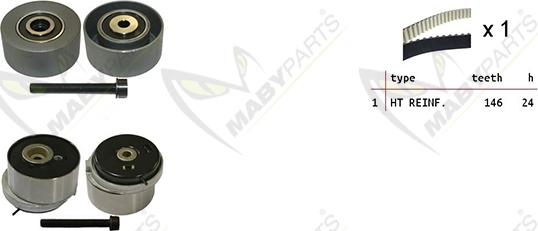 Mabyparts OBK010095 - Комплект зубчатого ремня ГРМ autospares.lv