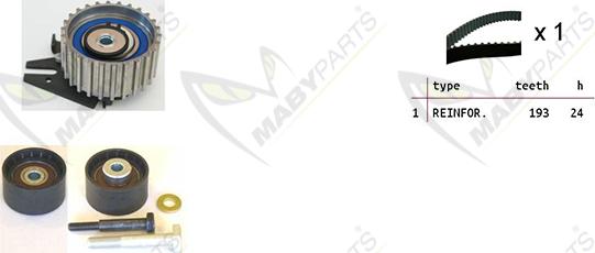 Mabyparts OBK010096 - Комплект зубчатого ремня ГРМ autospares.lv
