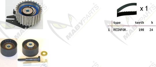 Mabyparts OBK010098 - Комплект зубчатого ремня ГРМ autospares.lv