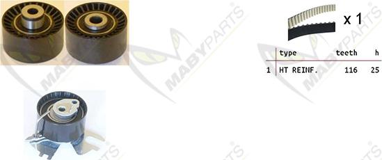 Mabyparts OBK010093 - Комплект зубчатого ремня ГРМ autospares.lv