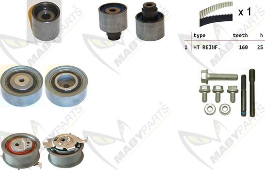 Mabyparts OBK010046 - Комплект зубчатого ремня ГРМ autospares.lv