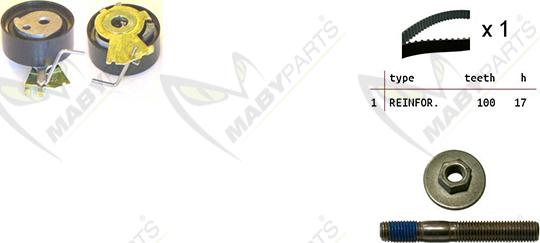 Mabyparts OBK010043 - Комплект зубчатого ремня ГРМ autospares.lv