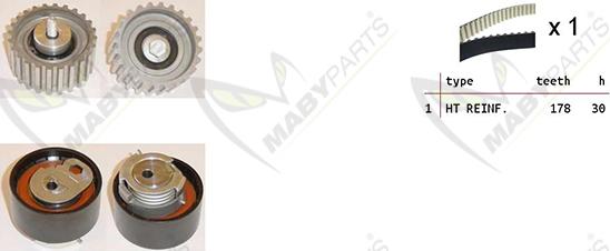 Mabyparts OBK010047 - Комплект зубчатого ремня ГРМ autospares.lv