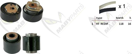 Mabyparts OBK010056 - Комплект зубчатого ремня ГРМ autospares.lv